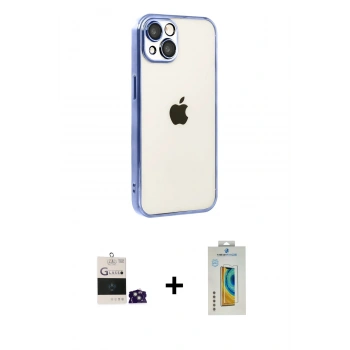 MARSİLYAN™- iPhone 15 Kılıf Vadi Minimal - Siyah Polymer Nano Ekran Koruyucu + Bilvis Titan Kamera Lens - YL
