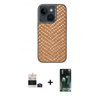MARSİLYAN™- iPhone 15 Kılıf Vadi Özel Seri - Şeffaf 360 Full Body Arka Koruyucu + Bilvis Titan Kamera Lens - PE