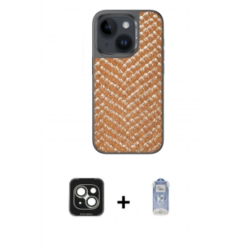 MARSİLYAN™- iPhone 15 Kılıf Vadi Özel Seri - Siyah Joko Magic 5D Cam + PVD Metal Kamera Lens - YL