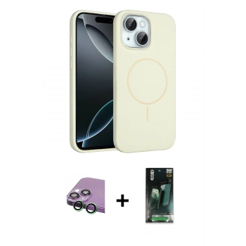 MARSİLYAN™- iPhone 15 Kılıf Yankı Form Serisi - Şeffaf 360 Full Body Arka Koruyucu + Raze Metal Kamera Lens - YL