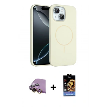 MARSİLYAN™- iPhone 15 Kılıf Yankı Form Serisi - Siyah Buffer Hayalet Cam Ekran Koruyucu + Raze Metal Kamera Lens - SI
