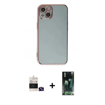 MARSİLYAN™- iPhone 15 Kılıf Yankı Serisi - Şeffaf 360 Full Body Arka Koruyucu + Bilvis Titan Kamera Lens - YL
