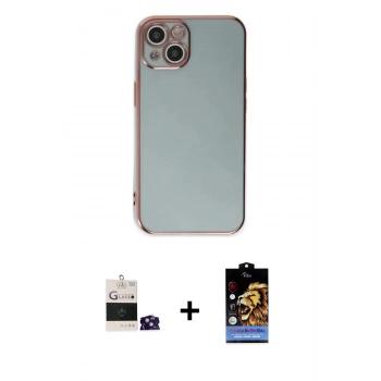 MARSİLYAN™- iPhone 15 Kılıf Yankı Serisi - Siyah Buffer Hayalet Cam Ekran Koruyucu + Bilvis Titan Kamera Lens - YL
