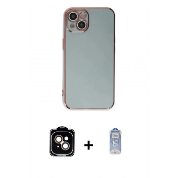MARSİLYAN™- iPhone 15 Kılıf Yankı Serisi - Siyah Joko Magic 5D Cam + PVD Metal Kamera Lens - TU