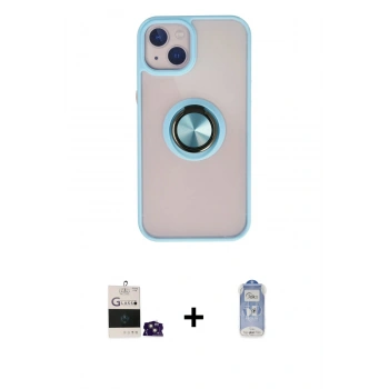 MARSİLYAN™- iPhone 15 Kılıf Yörünge Çizgi - Siyah Joko Magic 5D Cam + Bilvis Titan Kamera Lens - PE