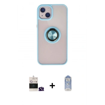 MARSİLYAN™- iPhone 15 Kılıf Yörünge Çizgi - Siyah Joko Magic 5D Cam + Bilvis Titan Kamera Lens - YL