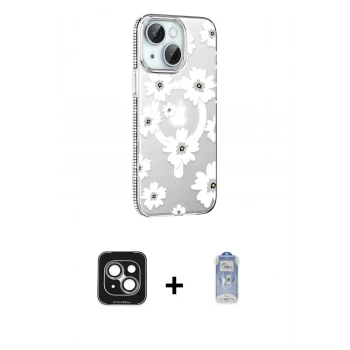 MARSİLYAN™- iPhone 15 Kılıf Yörünge Işık Prime - Siyah Joko Magic 5D Cam + PVD Metal Kamera Lens - YL