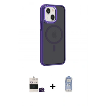 MARSİLYAN™- iPhone 15 Kılıf Yörünge Klasik - Siyah Joko Magic 5D Cam + Bilvis Titan Kamera Lens - YL