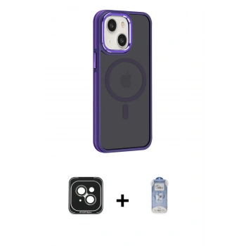 MARSİLYAN™- iPhone 15 Kılıf Yörünge Klasik - Siyah Joko Magic 5D Cam + PVD Metal Kamera Lens - YL