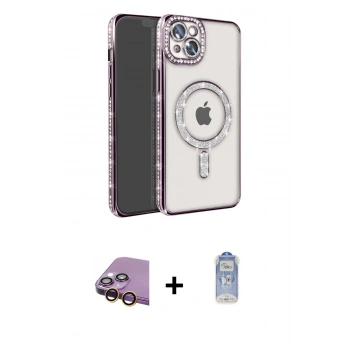 MARSİLYAN™- iPhone 15 Kılıf Zirve Doku Prime - Siyah Joko Magic 5D Cam + Raze Metal Kamera Lens - SI