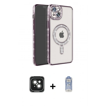 MARSİLYAN™- iPhone 15 Kılıf Zirve Doku Prime - Siyah Joko Magic 5D Cam + PVD Metal Kamera Lens - YL