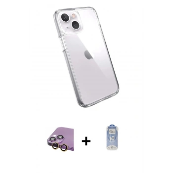 MARSİLYAN™- iPhone 15 Kılıf Zirve Doku - Siyah Joko Magic 5D Cam + Raze Metal Kamera Lens - SI