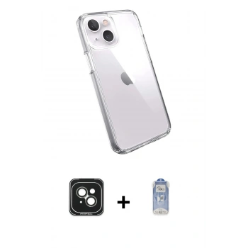 MARSİLYAN™- iPhone 15 Kılıf Zirve Doku - Siyah Joko Magic 5D Cam + PVD Metal Kamera Lens - YL