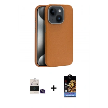 MARSİLYAN™- iPhone 15 Kılıf Zirve Modern Prime - Siyah Buffer Hayalet Cam Ekran Koruyucu + Bilvis Titan Kamera Lens - PE