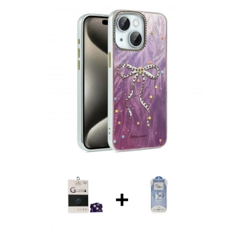MARSİLYAN™- iPhone 15 Kılıf Zirve Modern Prime - Siyah Joko Magic 5D Cam + Bilvis Titan Kamera Lens - YL