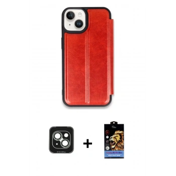 MARSİLYAN™- iPhone 15 Kılıf Zirve Yansıma Serisi - Siyah Buffer Hayalet Cam Ekran Koruyucu + PVD Metal Kamera Lens - YL