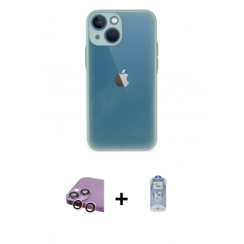 MARSİLYAN™- iPhone 15 Plus Kılıf Ahenk Çizgi Serisi - Siyah Joko Magic 5D Cam + Raze Metal Kamera Lens - PE