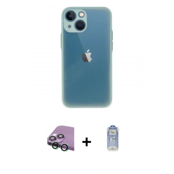 MARSİLYAN™- iPhone 15 Plus Kılıf Ahenk Çizgi Serisi - Siyah Joko Magic 5D Cam + Raze Metal Kamera Lens - YL