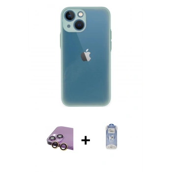 MARSİLYAN™- iPhone 15 Plus Kılıf Ahenk Çizgi Serisi - Siyah Joko Magic 5D Cam + Raze Metal Kamera Lens - SI