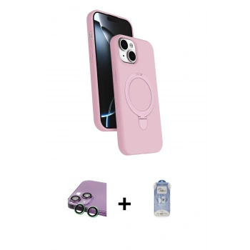 MARSİLYAN™- iPhone 15 Plus Kılıf İz Işık Koleksiyonu - Siyah Joko Magic 5D Cam + Raze Metal Kamera Lens - YL