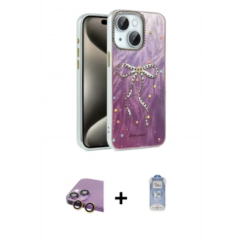 MARSİLYAN™- iPhone 15 Plus Kılıf Zirve Modern Prime - Siyah Joko Magic 5D Cam + Raze Metal Kamera Lens - SI