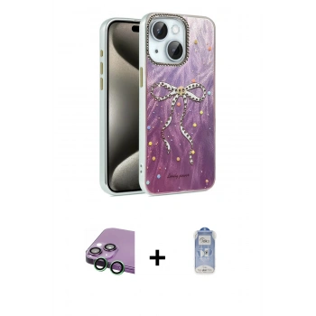 MARSİLYAN™- iPhone 15 Plus Kılıf Zirve Modern Prime - Siyah Joko Magic 5D Cam + Raze Metal Kamera Lens - YL