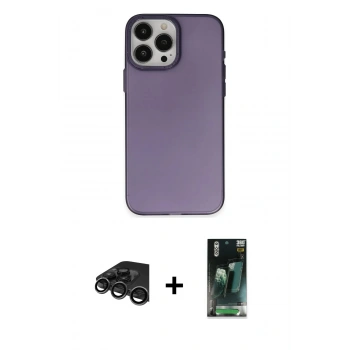 MARSİLYAN™- iPhone 15 Pro Kılıf Ahenk Çizgi Prime - Şeffaf 360 Full Body Arka Koruyucu + Raze Metal Kamera Lens - TMGI