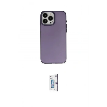 MARSİLYAN™- iPhone 15 Pro Kılıf Ahenk Çizgi Prime - Siyah Bilvis 0.18mm Plus Cam Ekran Koruyucu