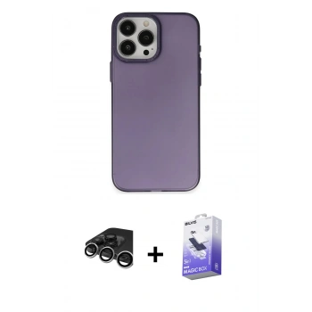 MARSİLYAN™- iPhone 15 Pro Kılıf Ahenk Çizgi Prime - Siyah Bilvis 5in1 5D Magic Hayalet Cam Ekran Koruyucu + Raze Metal Kamera Lens - GS