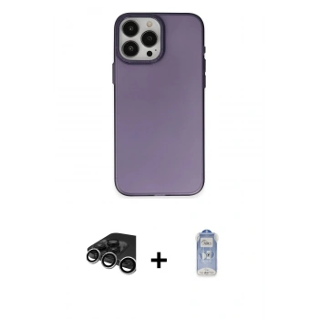 MARSİLYAN™- iPhone 15 Pro Kılıf Ahenk Çizgi Prime - Siyah Joko Magic 5D Cam + Raze Metal Kamera Lens - GS