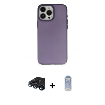 MARSİLYAN™- iPhone 15 Pro Kılıf Ahenk Çizgi Prime - Siyah Joko Magic 5D Cam + Raze Metal Kamera Lens - LT