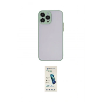 MARSİLYAN™- iPhone 15 Pro Kılıf Ahenk Çizgi Serisi - Şeffaf Pasifik Cam Ekran Koruyucu