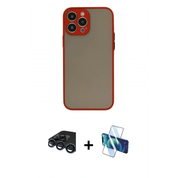 MARSİLYAN™- iPhone 15 Pro Kılıf Ahenk Çizgi Serisi - Siyah 3D Antistatik Seramik Nano Ekran Koruyucu + Raze Metal Kamera Lens - LT