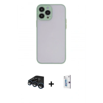 MARSİLYAN™- iPhone 15 Pro Kılıf Ahenk Çizgi Serisi - Siyah Bilvis 0.18mm Plus Cam Ekran Koruyucu + Raze Metal Kamera Lens - LT