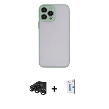 MARSİLYAN™- iPhone 15 Pro Kılıf Ahenk Çizgi Serisi - Siyah Bilvis 0.18mm Plus Cam Ekran Koruyucu + Raze Metal Kamera Lens - TMGI