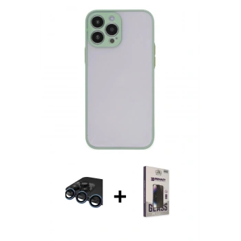MARSİLYAN™- iPhone 15 Pro Kılıf Ahenk Çizgi Serisi - Siyah Bilvis Hayalet Cam Ekran Koruyucu + Raze Metal Kamera Lens - LT