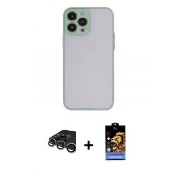 MARSİLYAN™- iPhone 15 Pro Kılıf Ahenk Çizgi Serisi - Siyah Buffer Hayalet Cam Ekran Koruyucu + Raze Metal Kamera Lens - GS
