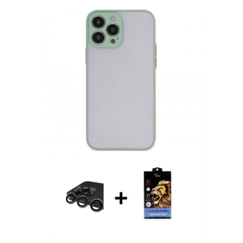 MARSİLYAN™- iPhone 15 Pro Kılıf Ahenk Çizgi Serisi - Siyah Buffer Hayalet Cam Ekran Koruyucu + Raze Metal Kamera Lens - TMGI