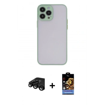 MARSİLYAN™- iPhone 15 Pro Kılıf Ahenk Çizgi Serisi - Siyah Buffer Hayalet Cam Ekran Koruyucu + Raze Metal Kamera Lens - SH