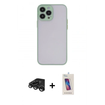 MARSİLYAN™- iPhone 15 Pro Kılıf Ahenk Çizgi Serisi - Siyah Joko 5D Cam + Raze Metal Kamera Lens - TMGI