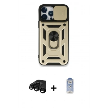 MARSİLYAN™- iPhone 15 Pro Kılıf Ahenk Klasik - Siyah Joko Magic 5D Cam + Raze Metal Kamera Lens - SH