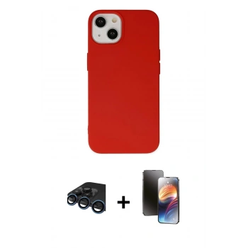 MARSİLYAN™- iPhone 15 Pro Kılıf Ahenk Serisi - Siyah 3D Antistatik Mat Seramik Nano Ekran Koruyucu + Raze Metal Kamera Lens - LT