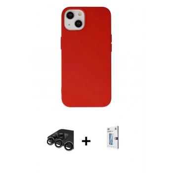 MARSİLYAN™- iPhone 15 Pro Kılıf Ahenk Serisi - Siyah Bilvis 0.18mm Plus Cam Ekran Koruyucu + Raze Metal Kamera Lens - TMGI