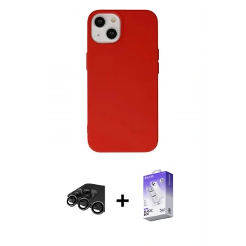 MARSİLYAN™- iPhone 15 Pro Kılıf Ahenk Serisi - Siyah Bilvis 5in1 3D Magic Cam Ekran Koruyucu + Raze Metal Kamera Lens - TMGI
