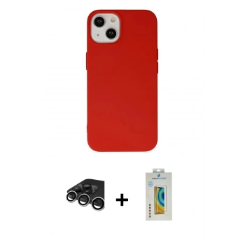 MARSİLYAN™- iPhone 15 Pro Kılıf Ahenk Serisi - Siyah Polymer Nano Ekran Koruyucu + Raze Metal Kamera Lens - GS