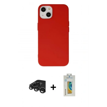 MARSİLYAN™- iPhone 15 Pro Kılıf Ahenk Serisi - Siyah Polymer Nano Ekran Koruyucu + Raze Metal Kamera Lens - TMGI