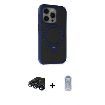 MARSİLYAN™- iPhone 15 Pro Kılıf Ahenk Yansıma Özel Seri - Siyah Joko Magic 5D Cam + Raze Metal Kamera Lens - LT
