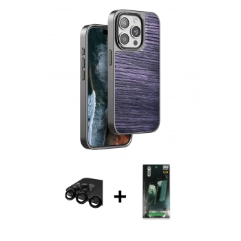 MARSİLYAN™- iPhone 15 Pro Kılıf Atlas Minimal Özel Seri - Şeffaf 360 Full Body Arka Koruyucu + Raze Metal Kamera Lens - SH