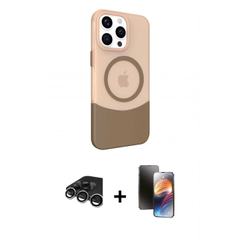 MARSİLYAN™- iPhone 15 Pro Kılıf Çekirdek Asil Özel Seri - Siyah 3D Antistatik Mat Seramik Nano Ekran Koruyucu + Raze Metal Kamera Lens - GS