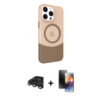 MARSİLYAN™- iPhone 15 Pro Kılıf Çekirdek Asil Özel Seri - Siyah 3D Antistatik Mat Seramik Nano Ekran Koruyucu + Raze Metal Kamera Lens - TMGI